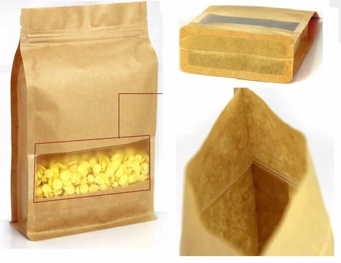20x30cm Large kraft paper Zip Lock Packing Bag Stand Up Pouch Resealable Doypack Retail Zipper food Coffee Storage bag | Дом и сад