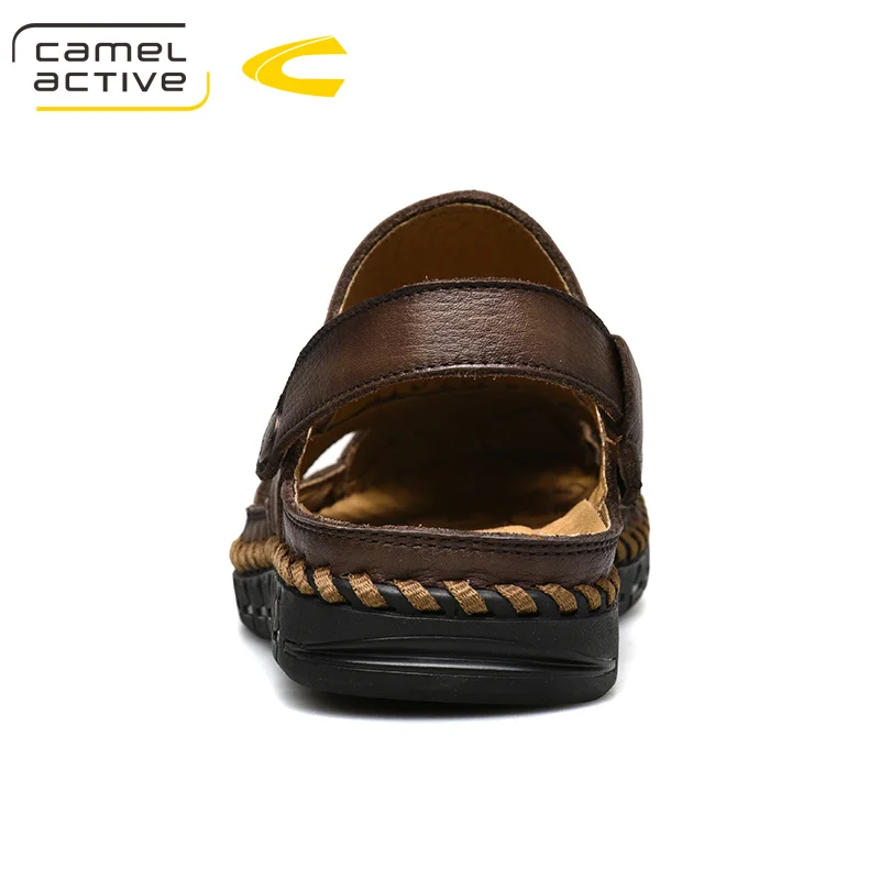 Мужские кожаные сандалии Camel Active Коричневые босоножки из натуральной кожи с