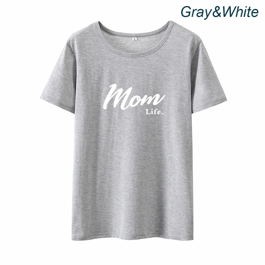 

Mom Life Printed T Shirts for Women Short Sleeve O-neck Tee Shirt Femme Top Black White Loose Tshirt Women