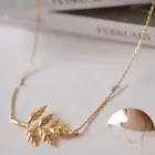 Шикарные Модные украшения золотая цепочка ожерелье с листьями кулон Очаровательная цепочка простое ожерелье для женщин и девочек свадебный подарок