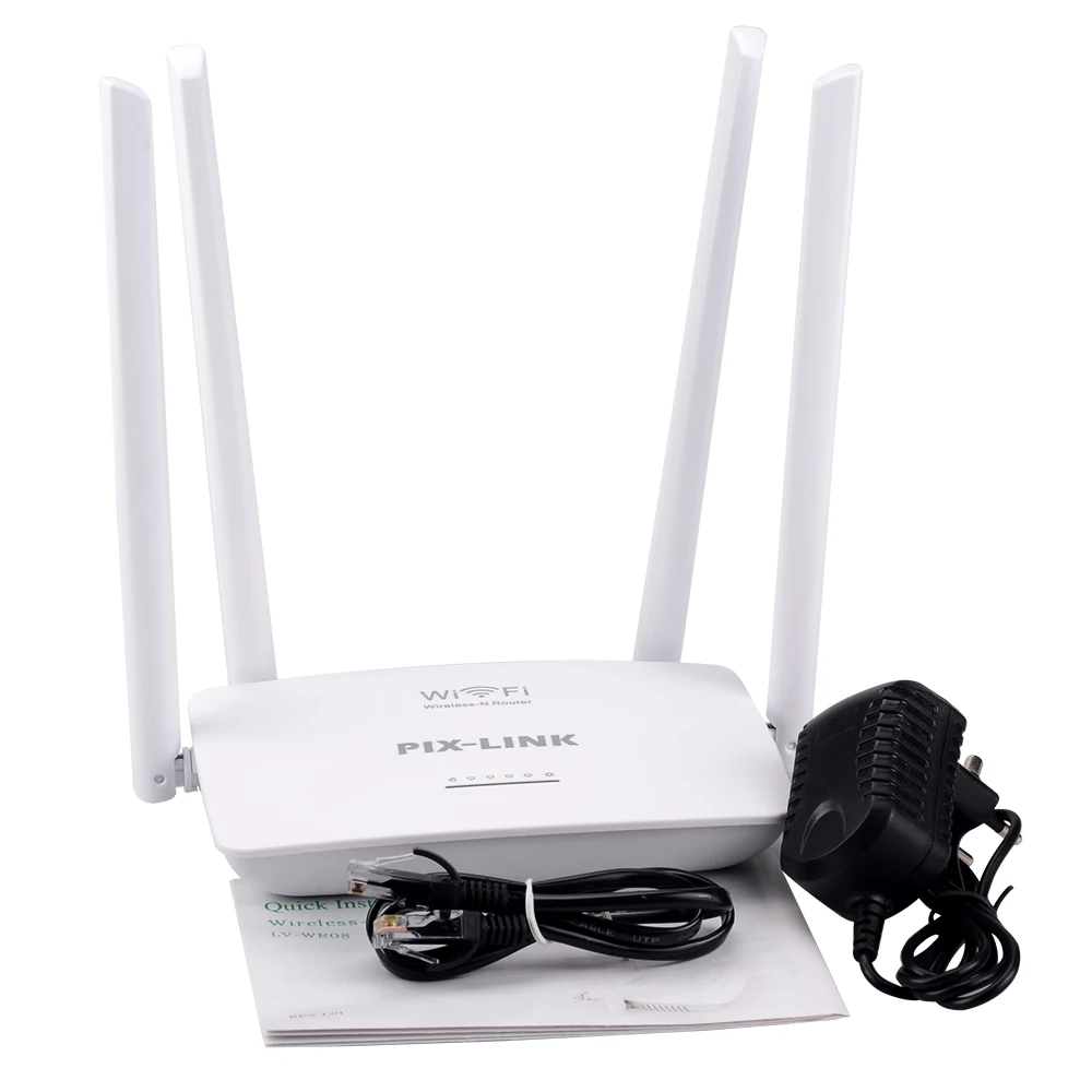 Pix-Link WR08 300 Мбит/с беспроводной WiFi маршрутизатор Smart High power 4 антенны для широкого