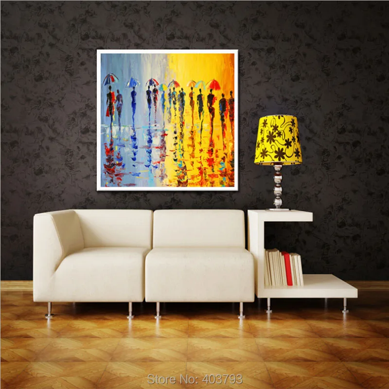 HD печатная Современная картина маслом абстрактный ритм дождя картины на холсте
