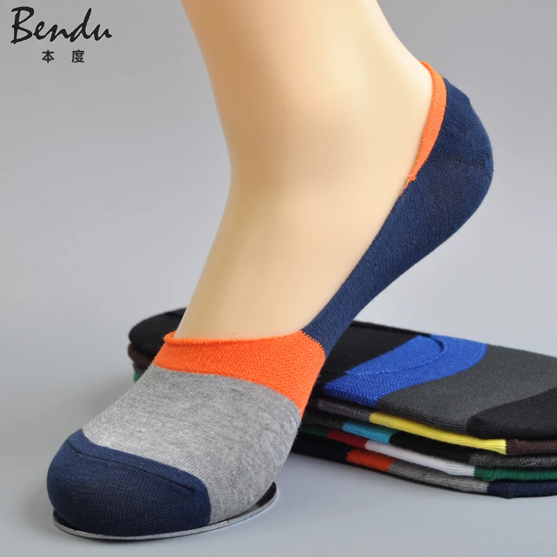 Для мужчин хлопок носки невидимки Противоскользящие тапочки удобные с