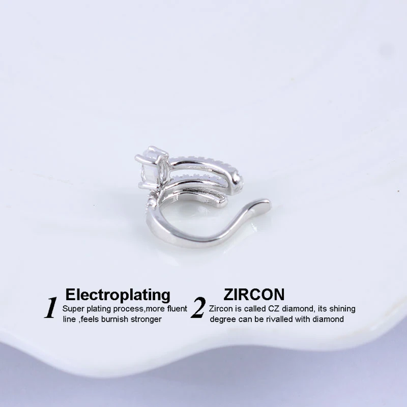 Имитация Клип Серьги Женщины Белое Золото Цвет Мода Уха Без Пирсинг Ювелирных