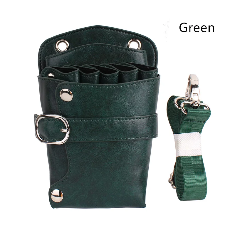 

1pcs Leather Hairdressing Case Tools Scissor Bag Barber Holster Pouch Holder Rivet Purse Adjustable Waist Shoulder Belt