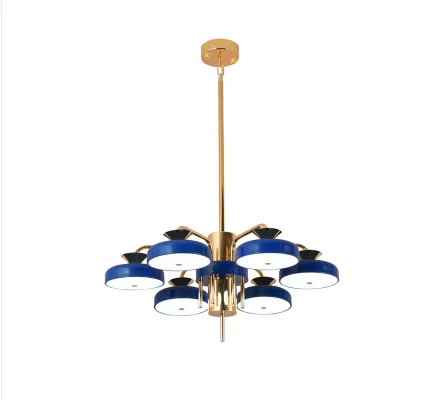 6 light blue Светодиодный железные в стиле постмодерн акриловая синяя черная круглая люстра. Люстра светильник. Светодиодный светильник светодиодный светильник для фойе столовой - Цвет абажура: 6 light blue
