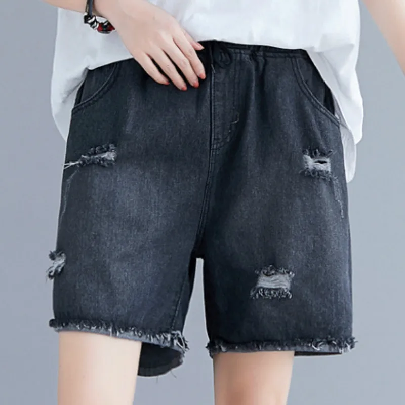 

Женские летние джинсовые шорты, свободные Рваные джинсовые шорты, 3XL 4XL 5XL 6XL