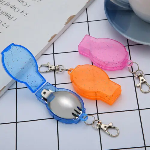 

Hot Camping Folding Spoon Outdoor Tableware Kitchen Stainless Steel Pocket Scoop