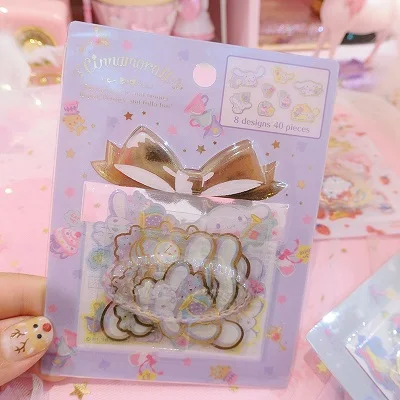 cinnamoroll 4 стиля мультфильм печать хлопья Маленькие близнецы звезды cinnamoroll my melody ПВХ наклейки украшения индекс наклейки для детей игрушки - Цвет: cinnamoroll