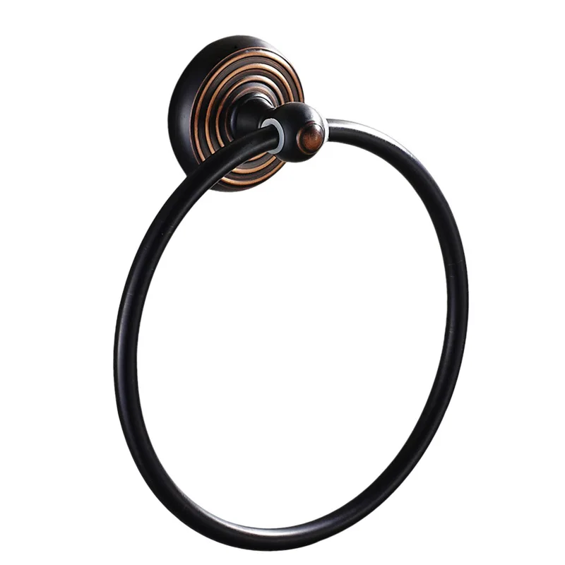 

Free shipping,Retro style bathroom accessories copper towel ring classic black bronze finish 6104