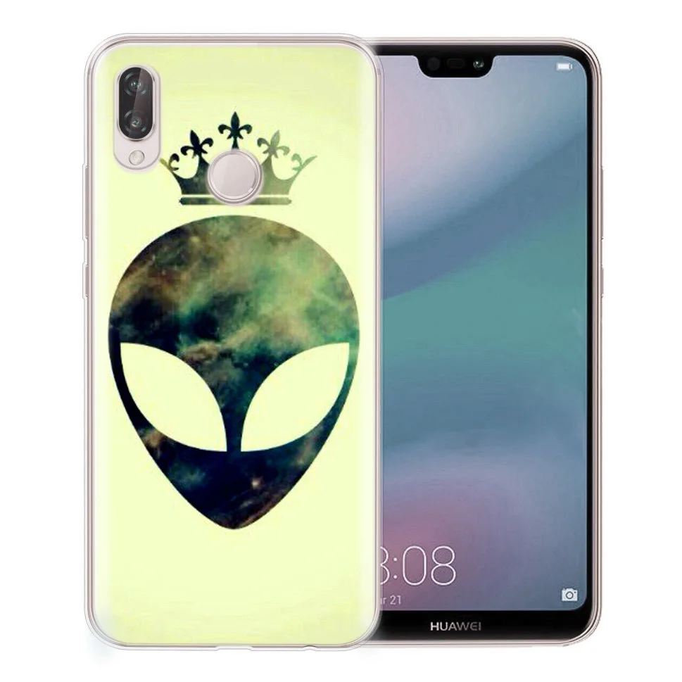 Чехол для Huawei Honor 7A 8A 8X 8C 9 10 Mate 20 P9 P10 lite/P8 Lite Y5 II Nova 3 Soft Paint Skull Alien TPU Cover AC040.