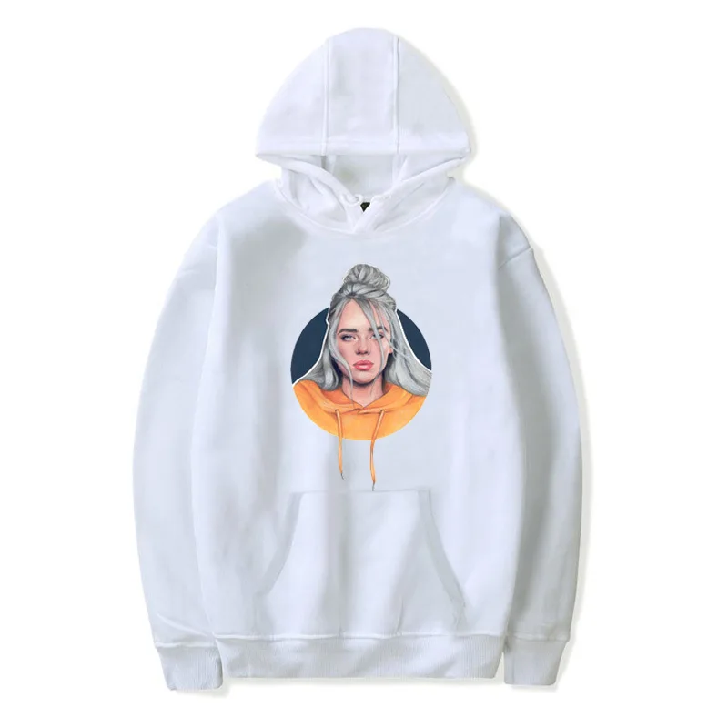 QZHIHE Billie Eilish принт с капюшоном Женская/Мужская популярная одежда 2019 Повседневная
