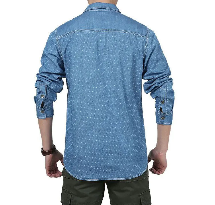 Одежда 2018 весна осень модные мужские джинсовые рубашки Camisa Hombre размера плюс с