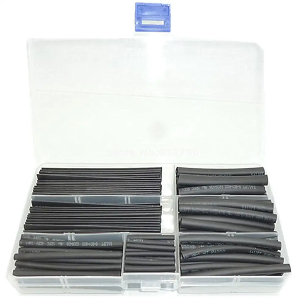 142 шт. Черный Термоусадочные трубки ассортимент Обёрточная бумага электрическая