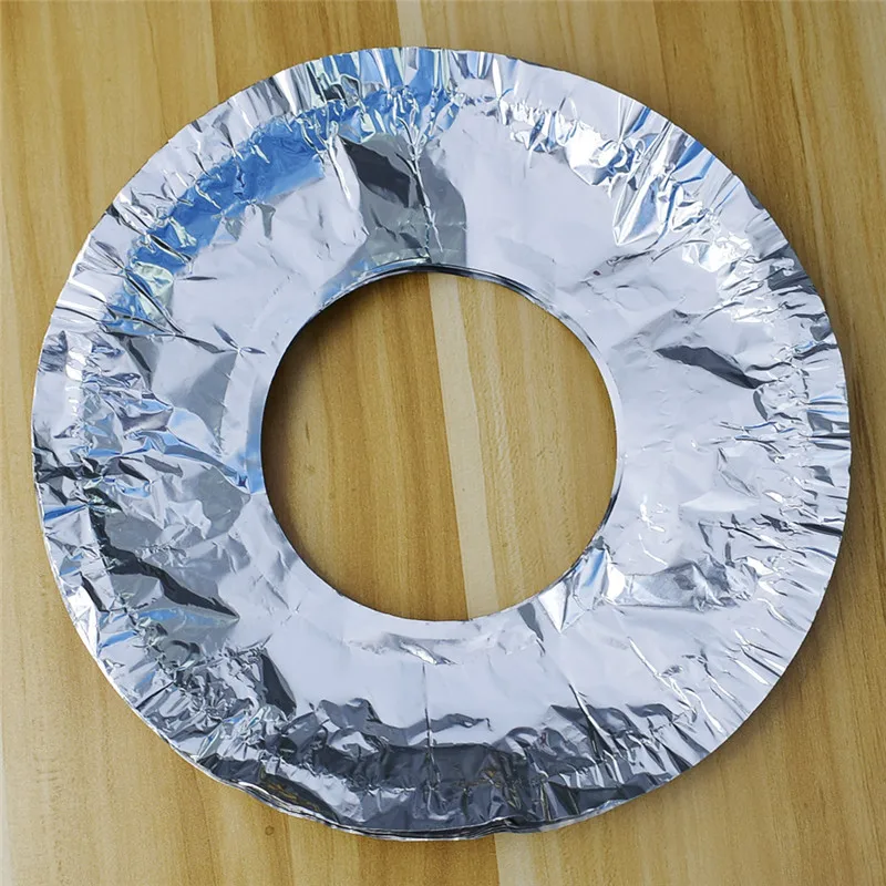 

10Pcs Aluminum Foil Quadrate Round Gas Burner Disposable Bib Liners Covers Hot