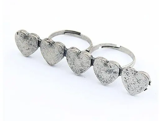 Мода Новое Поступление Горячей Продажи Серебра Любовь HeartsTwo Кольца R71|ring clicker|ring