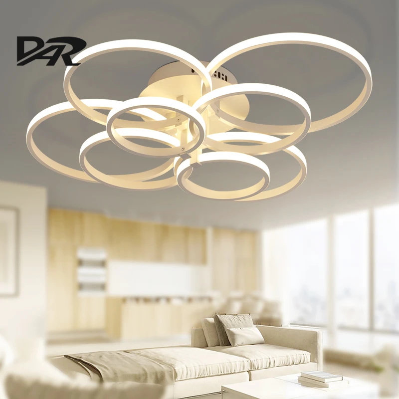 Белая акриловая Кольца современные светодиодные Потолочные светильники для