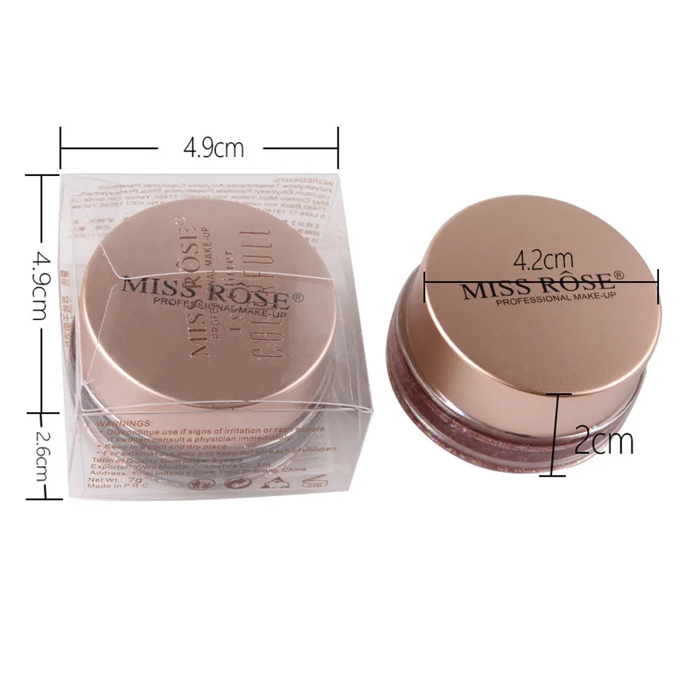 MISS ROSE 7 г палитра теней для век мерцающие блестящие матовые тени косметический