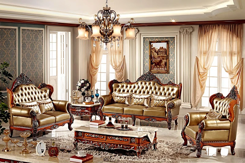 Оптовая продажа роскошная мебель для гостиной ручной работы диван в античном