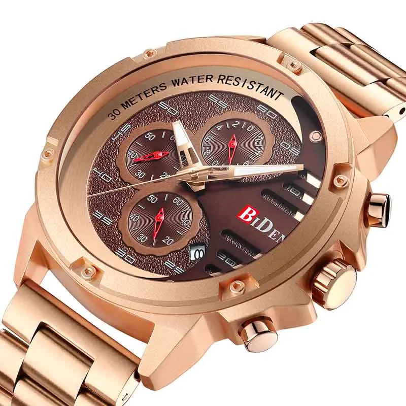 Часы наручные BIDEN Мужские кварцевые роскошные Брендовые спортивные
