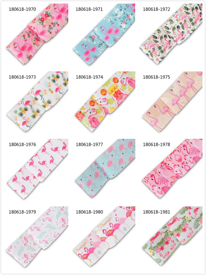 10 ярдов разные размеры корсажная лента с рисунком фламинго розовая животного из