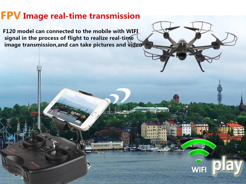 2016 новый дизайн fx120 6 оси Wi-Fi FPV в режиме реального времени передачи 45.3am большой