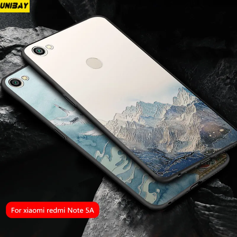 Unibay Redmi Note 5A чехол мягкий силиконовый Pro Цвет Тонкий матовый 3D рельеф Чехол |