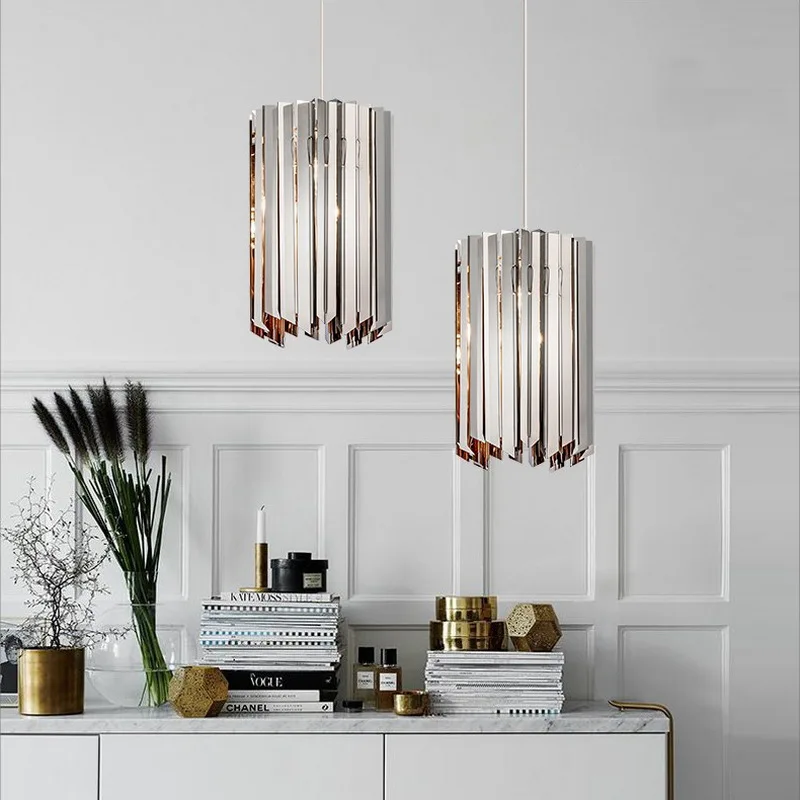 Скандинавский пост современный подвесной светильник Арт зеркальная поверхность