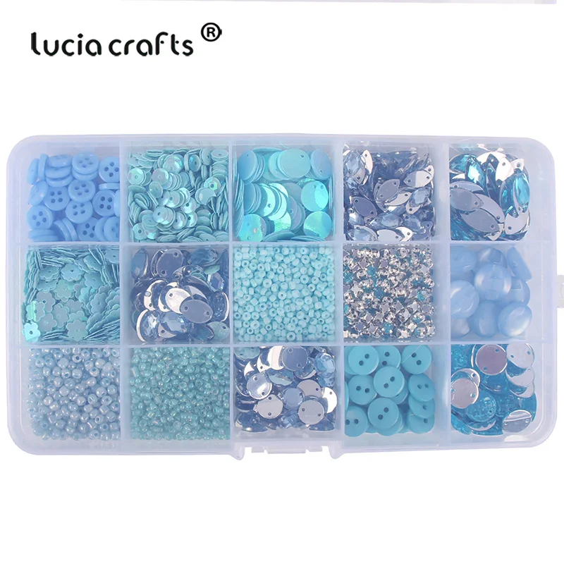 1Box 2-18mm Mixed Shapes Sew On Beads Buttons Sequin Rhinestone Craft For DIY Jewelry Making Garment Dress Shoe Caps Accessories