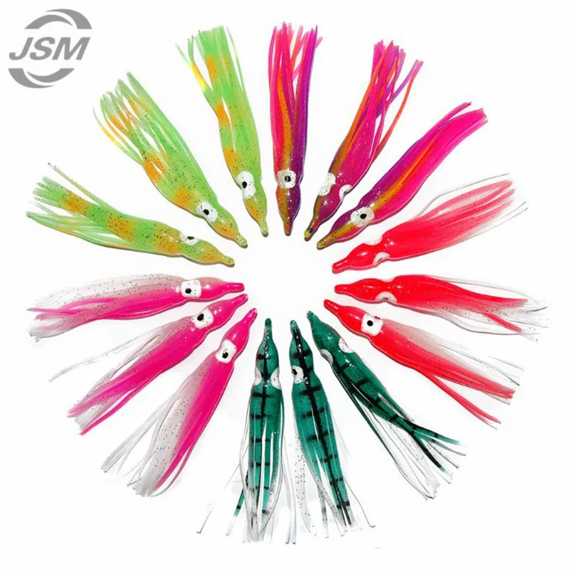 JSM 50 шт. 9 см мягкие пластиковые приманки для ловли осьминога джиггинга смешанных