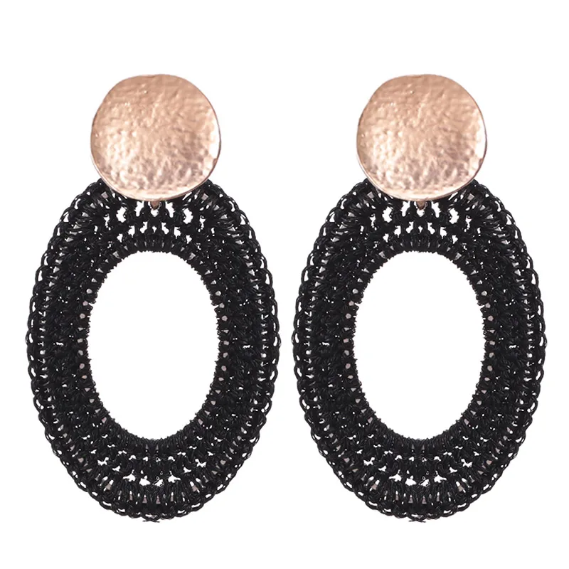 Black Серьги-гвоздики ручной работы для женщин Boho Pendientes Серьги Висячие женские серьги новые богемные модные украшения подарки - Окраска металла: Black