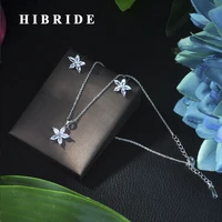 hibride luxury boom women engagement cubic zirconia necklace earring dubai jewelry set jewellery addiction n 273