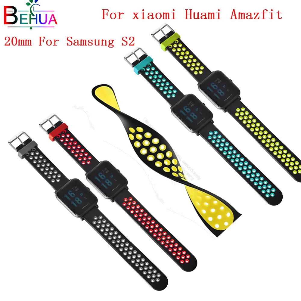 20 мм мягкий силиконовый спортивный ремешок для смарт часов Xiaomi huami Amazfit Bip youth Lite /