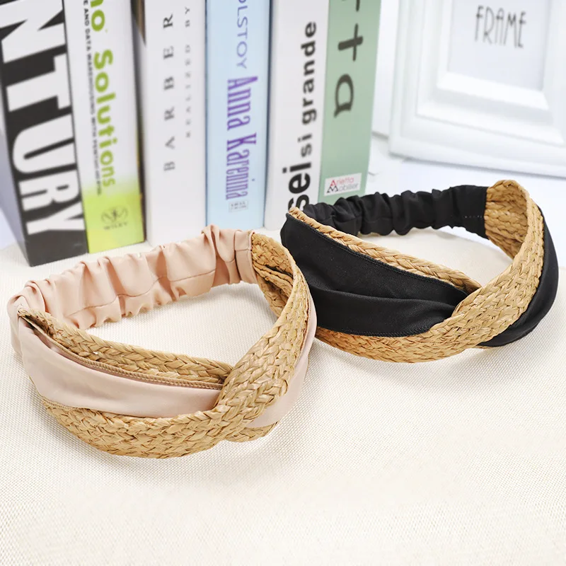 Женский Плетеный обруч для волос Boho тканевый ручной работы с узлом бабочкой