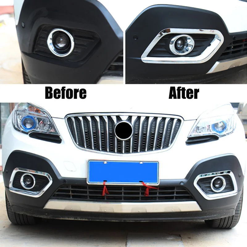 AX для Buick Encore Opel Опель МОККА 2012 2013- Хром Передняя противотуманная фара Крышка лампы Отделка Декоративные хромированные детали