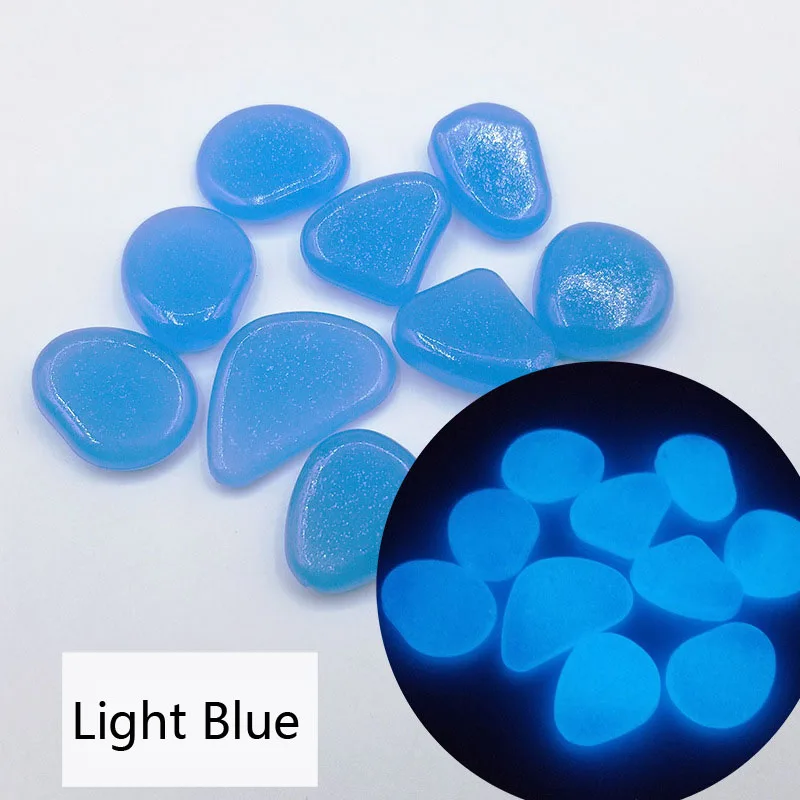 Light Blue 50 шт. светится в темноте садовые камни светящиеся камни для дорожек Сад Путь Патио газон двор Декор светящиеся камни Жардин - Цвет: Light Blue