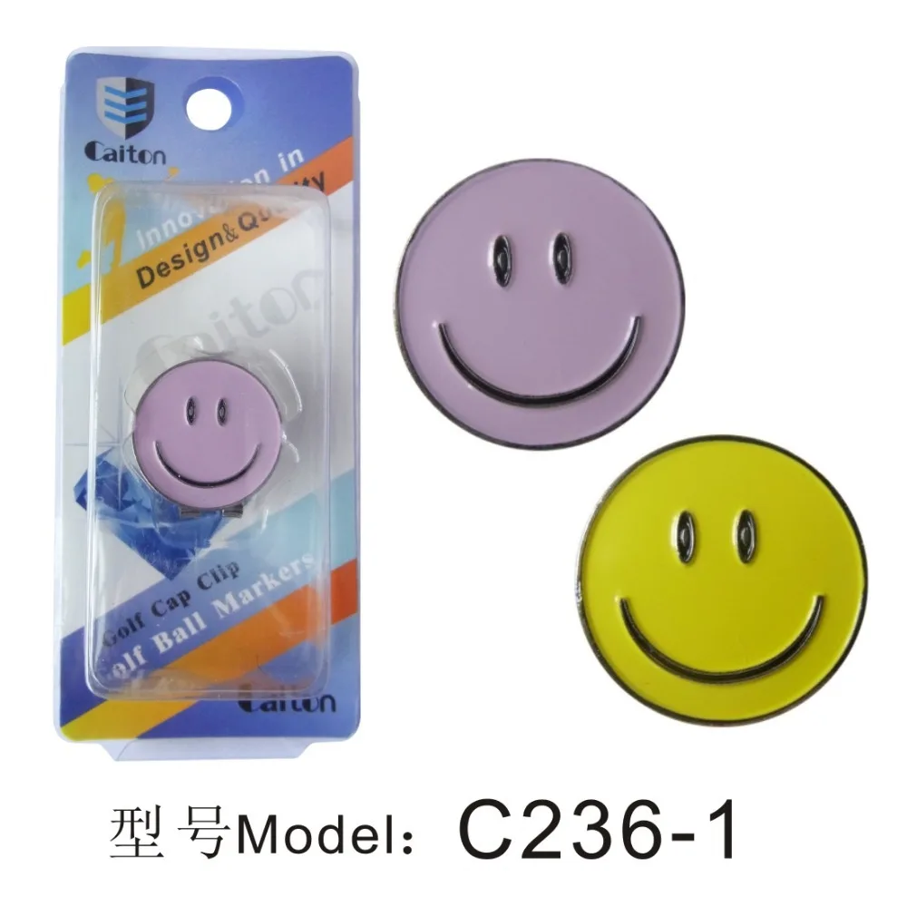 

Golf equipment golf hat clip mark smiley ball golf hat clip