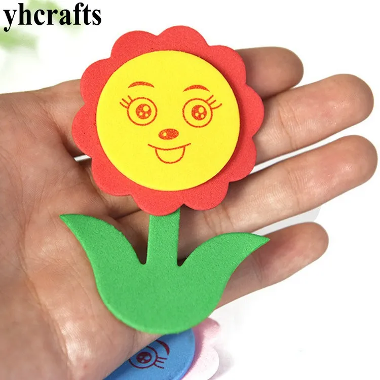 

1bag/LOT.Foam face sunflower without stickers Early learning educational Intelligence diy toys Scrapbooking kit Wall ornament
