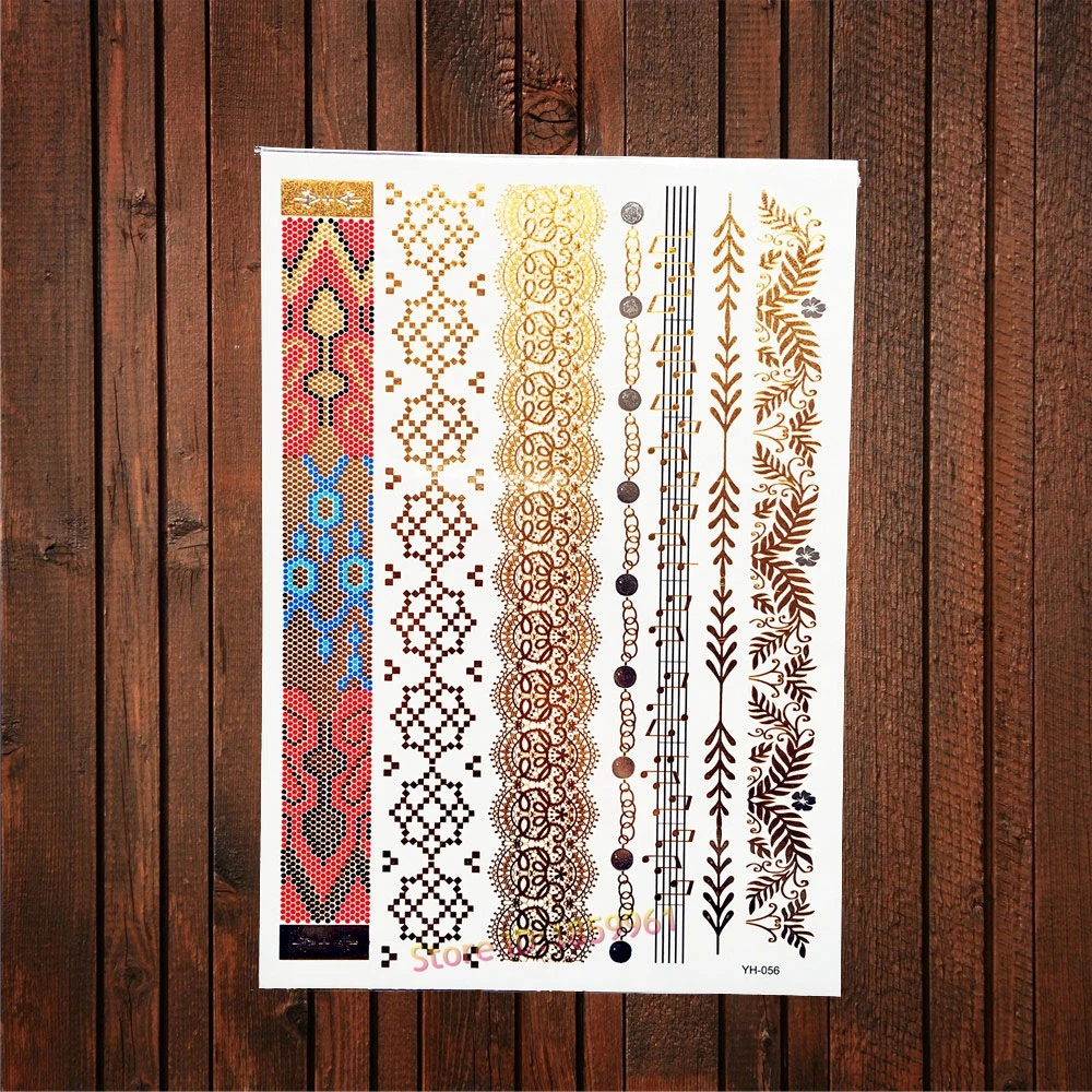 1 шт. модные водонепроницаемые ювелирные изделия для рук и ног тату золотая