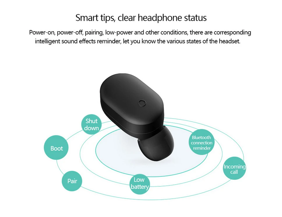 xiaomi bluetooth гарнитура Мини водонепроницаемые беспроводные наушники BT 4,1 наушники MEMS микрофон Handsfree черный белый