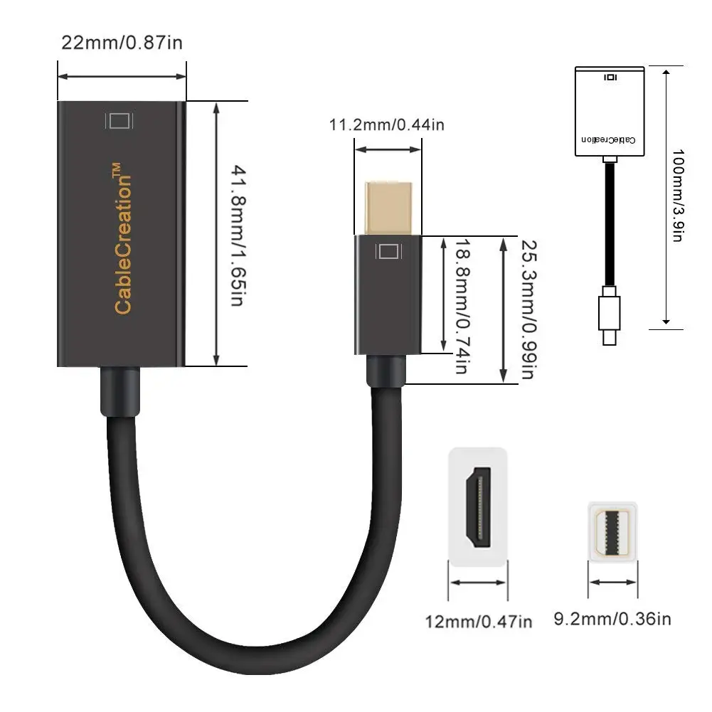 4K Mini Displayport к HDMI адаптеру активный JORINDO DP (Порт Thunderbolt совместимый) AV HDTV папа