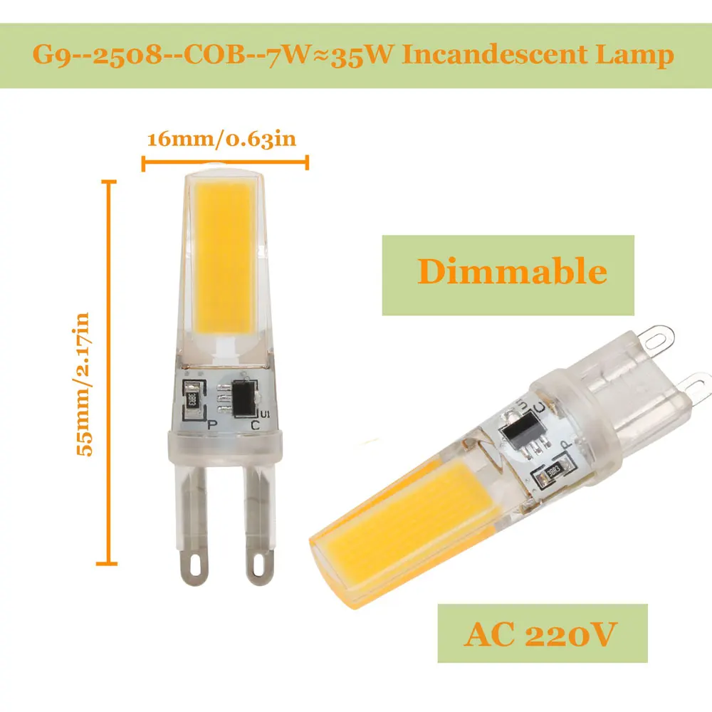 С регулируемой яркостью G4 G9 светодиодный Лампа AC/DC 12V E14 220V 7W COB SMD СВЕТОДИОДНЫЙ