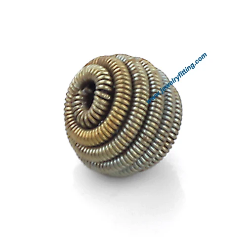 All kinds of jewelry findings supplier raw brass color Round Coiled wire spherical beads 10mm | Украшения и аксессуары