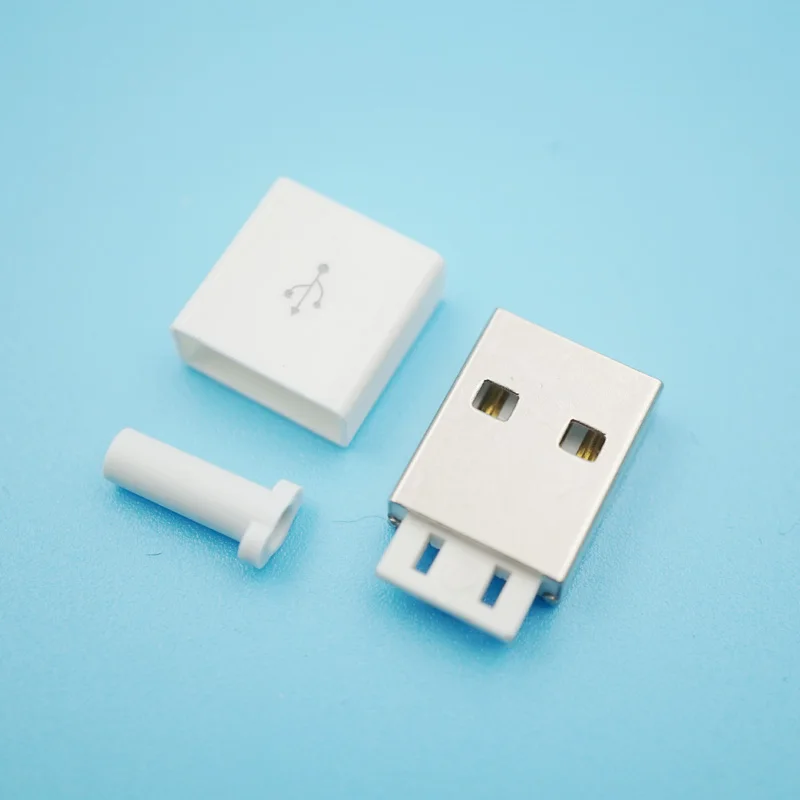 50 шт./лот белый DIY USB 2 0 Штекер разъема длинный хвост для цифрового продукта |