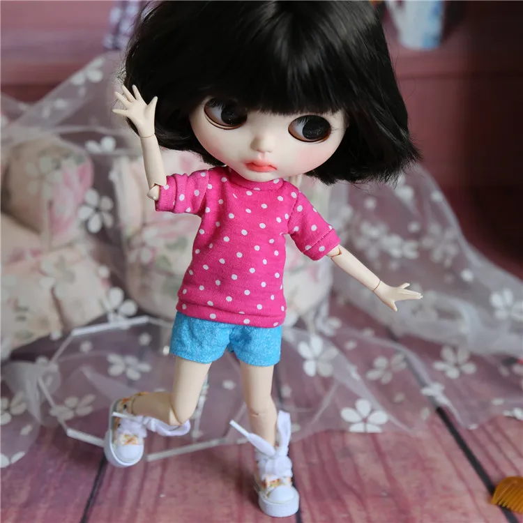 1/6 Модная Одежда для кукол блайз аксессуары футболка + шорты azone licca blyth одежда 30 см