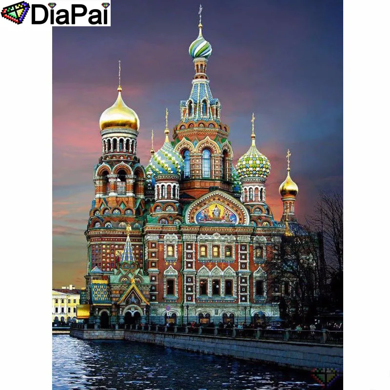 

DIAPAI Diamond Painting 5D DIY 100% Full Square/Round Drill "Castle scenery" Diamond Embroidery Cross Stitch 3D Decor A24628