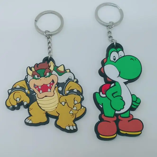 Игра Super Mario Bros ПВХ брелок Луиджи Марио Персик Принцесса Боузер Мультфильм фигурки брелок для мужчин ребенок llaveros hombre брелок