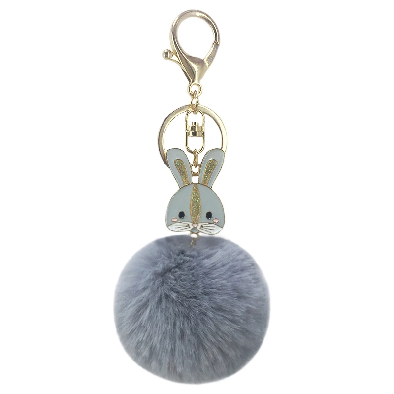2018 меховые брелоки Животные Новый Кролик и фламинго меховой шар сплав брелок