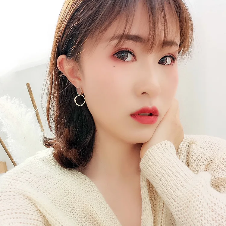 HUANZHI 2019 летнее милое Новое падения глазурь нерегулярные металлическая