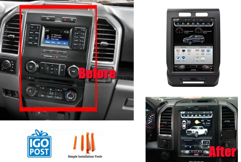 Liandlee 12,1 дюймов Тесла вертикальный Android экран для Ford F150~ стерео видео Carplay карта gps-навигатор мультимедиа